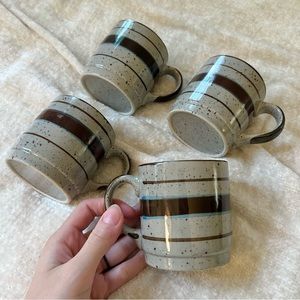 Vintage Ceramic Mugs, Set of 4